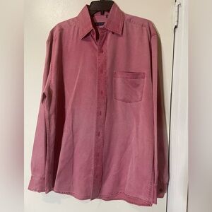 Nick Price Men's Pink Button-Up Shirt size M